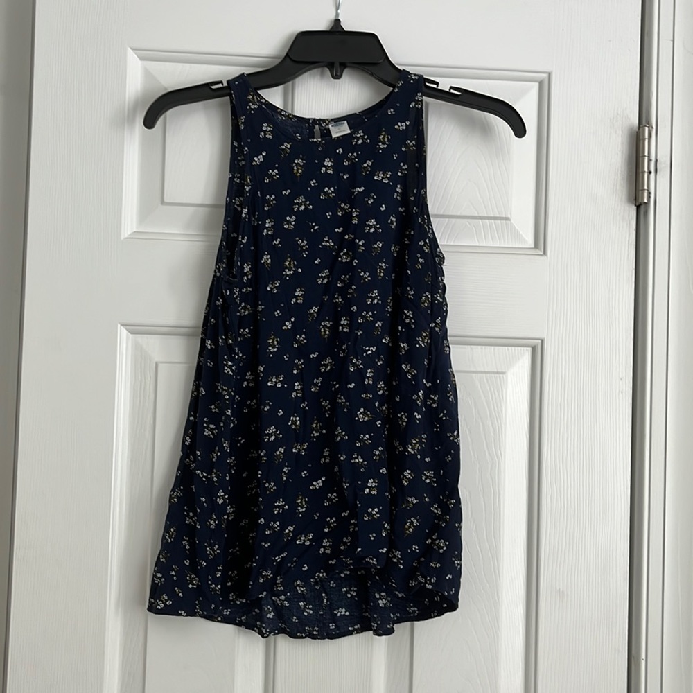 Old Navy Flowery Navy Tank Top M